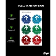 (READYSTOCK)FOLLOW ARROW SIGN, FLOOR STICKER, DIRECTION GUID ARROW CUSTOM COLOUR STICKER