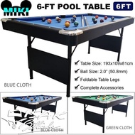 MIKI 6-ft Pool Table Meja Billiard Kecil MDF Kaki Lipat Foldable Leg