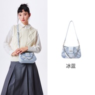 กระเป๋าสะพายข้าง Semir กระเป๋าสะพายข้างแบบมีซิปปิดรูปทรงสี่เหลี่ยมขนมเปียกปูนแฟชั่นสำหรับผู้หญิง กระ