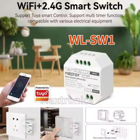 MiBoxer Smart Switch (WiFi+2.4G) LED Controller WL-SW1 RF Push AC100-240V Tuya App /Voice /Remote Co