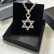 Chrome Hearts 925Silver Necklace Hexagram Necklace Unisex Fashion Retro Hip Hop Necklace