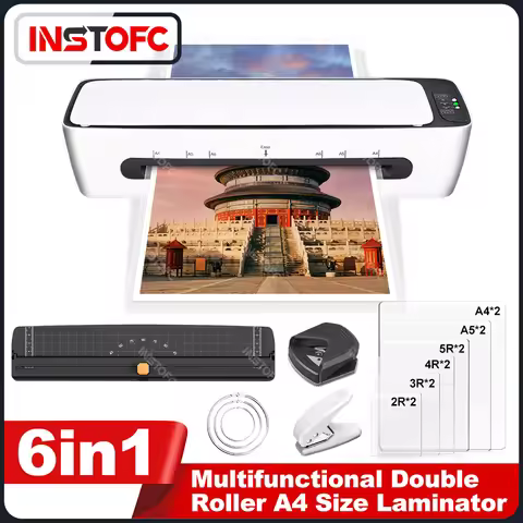 INSTOFC SL988 Desktop Laminator Machine Set A4 Size 6IN1 Multifunctional Hot & Cold Lamination for A