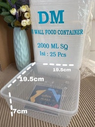 THINWALL DM/KOTAK MAKAN SQ KOTAK SAMA SEGI 2000ML 1 DUS 150 SET