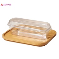 <Activee> 50Pcs Clear Rectangle Dessert Container 280ml Rectangle Cake Container Loaf Deli Container