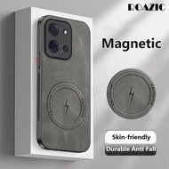Premium PU Leather Casing Compatible For POCO C85 C71 C75 Lightning Magnetic Camera Protection Anti 