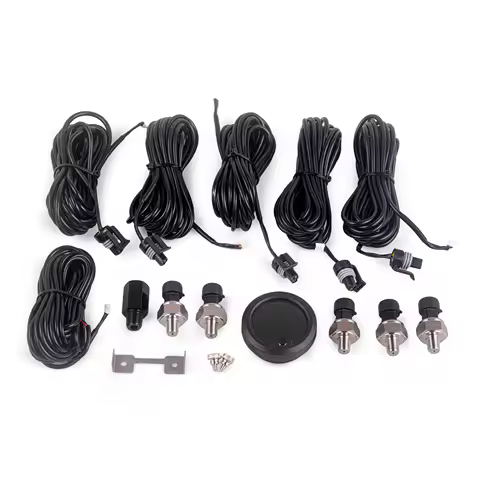 New！52mm Car Ultra Thin Air Suspension Pressure Gauge PSI 2''Air Press Boost Air Ride Meter LED Five