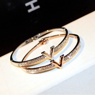 Fashion Korean Simple Atmospheric Inlaid Rhinestone Letters Classy Bracelet Bracelet Female S00% S25