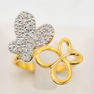 Happy Jewelry แหวนเพชรของแท้ แหวนเพชรผีเสื้อ ทองแท้ 9k 37.5% ME632