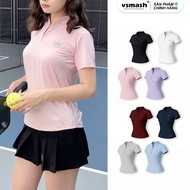 Vsmash Sportswear HALF ZIP High Quality Women's Sports T-Shirt - Lightweight Stretch Cool Gym Runnin