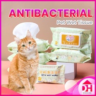 80pcs Pet Wet Tissue Soft Hygiene Wipes Cat Dog Grooming Eye Paw Cleaning Remover Tisu Basah Haiwan