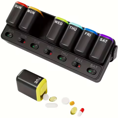 Weekly Pill Organizer - One Time a Day, 7 Day Travel Pill Case, Daily Medicine Organizer, Portable P