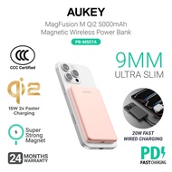 [CCC Certified] Aukey PB-MS07/PB-MS08 MagFusion M Qi2 5000mAh/10000mAh Ultra Slim Magnetic Wireless 