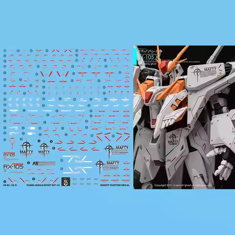 Model Decal HG HGUC RX-105 XI Funnel Missile Effect Set GHOST Custom Fluorescent Color Water Sticker