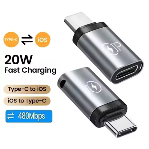 20W PD Fast Charging USB-C to 8-Pin Adapter – Type-C Converter for iOS & Android Phones