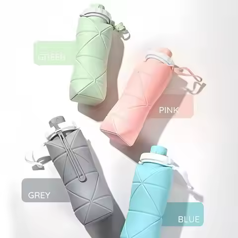 600ML Silicone For Sports Tumbler Leak Proof Reusable Collapsible Water Bottles Foldable