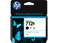 HP 712B 80-ml Black / 712 Cyan Magenta & Yellow 29-ml DesignJet Ink Cartridge