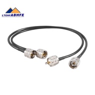 LtehfPack of 2 CB Radio Antenna Cable 50Cm PL259 UHF Male to Male RG58 Coaxial Patch Lead for Amateu