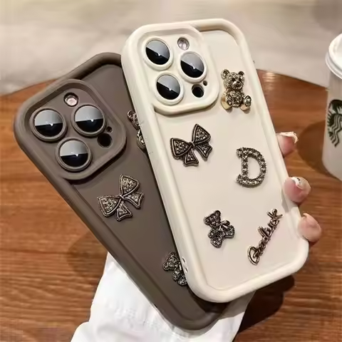 3D Metal Bear Soft Silicone Phone Case For Huawei Nova Y91 Y90 Y61 Y71 Y72 Y70 Y9A Y7A Y6S Y8S Y9S Y