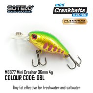 SOTELO PLATINUM AFS MINI CRASHER 36F36MM4.0G FLOATING (Fishing Hard Lure / Umpan Tiruan / Gewang Cas