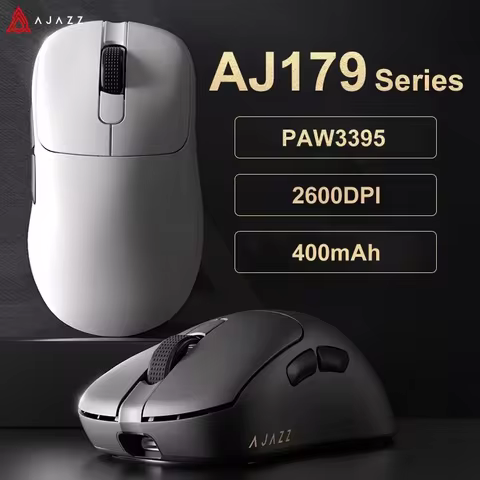AJAZZ AJ179 PRO PAW3395 Lightweight Wired Wireless Mouse with Magnetic Charging Base Ergonomic Macro