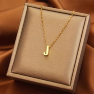 Kalung Inisial Wanita Titanium Kalung Titanium Wanita Liontin Huruf Kalung Alfabet