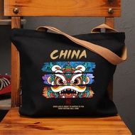 longchamp bag handbag women canvas bag CHINA CHINA Lion Canvas Bag Female Large-Capacity One-Shoulde