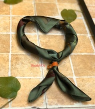 Khăn bandana lụa & cotton / khăn vuông 70cm & 55cm kèm nút da làm phụ kiện ascot tie silk đeo quấn c