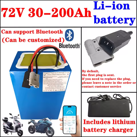 72V 30Ah 40Ah 50Ah 60Ah 80Ah 72V 100Ah 120Ah 200Ah Lithium Li ion Battery 2KW 3KW 5KW TwoThree Wheel