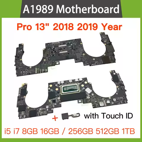 Original A1989 Motherboard For Macbook Pro 13" A1989 Logic Board with Touch ID i5 i7 8GB 16GB 256GB 