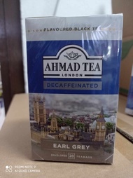 ชาดำ Ahmad Tea London Decaffeinated รส Earl Grey  ขนาด 20 ซอง (ซองกระดาษ) Foil Teabags Black Tea Flavoured
