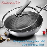 HONEYCOMB STAINLESS STEEL GERMAN WOK NON STICK - 30CM, 32CM