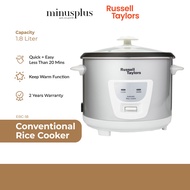Russell Taylors Quick + Easy Keep Warm Function &amp; Steam Rack Rice Cooker (1.8 Liter) - ERC-18