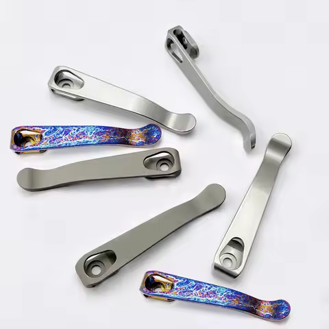 1PC CNC Titanium Alloy Knife Back Clip Outdoor Portable Pocket Knife Waist Clip For Chris Reeve Kniv