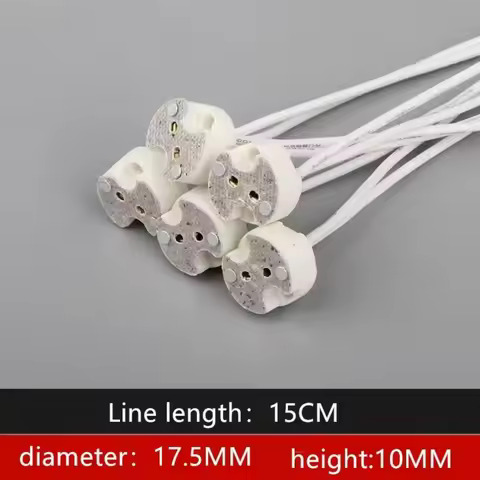 MR16 MR11 GU5.3 G4 Lamp Holder Bulb Base with Wire Ceramic Halogen Socket Pottery Connector 12V - 22
