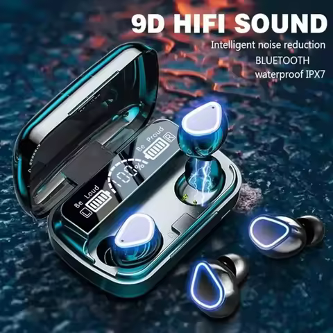 M10 TWS Bluetooth 5.3 Headphones 3500mAh Charging Box Wireless Earphones With Mic 9D Stereo Sports W