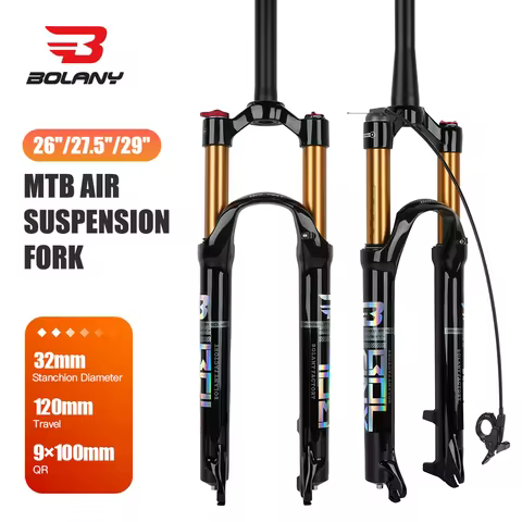 BOLANY Mountain Bike Air Supension 26/27.5/29Inch 120mm Air And Oil Remote Bicycle Fork 29 Quick Rel