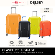 Delsey Paris Clavel 83cm Expandable PP Luggage with TSA Lock & Zip Securitech | Blue Black, Yellow, 