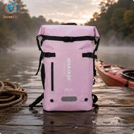 [Dovewill] Waterproof Roll Closure Bag Front Zip Pocket Roll Closure Blue Carbon Fiber