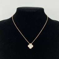 【二手】梵克雅寶 (Van Cleef & Arpels) 復古 Alhambra 系列珍珠母貝 Au750 項鍊，5.4 克，白金 x 金