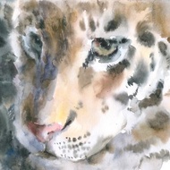 Cute Little tiger artwork hand painted Watercolor painting on paper