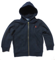 Polo Ralph Lauren Little Boys' Solid Hooded Zippered Sweatshirt Jacket (7, Navy Blue/Red Pony)