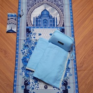 KATUN Full set 2 in 1 Mukena + Syabina Cotton Prayer Rug Adult Travel Poncho - Baby Blue G9X3