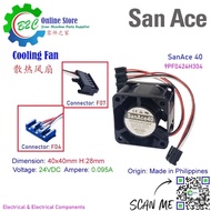 San Ace 9PF0424H304 40x40mm T28mm Sanyo Denki Cooling Fan Fanuc Servo Amp Unit DC24V 0.095A 三洋 发那科 伺