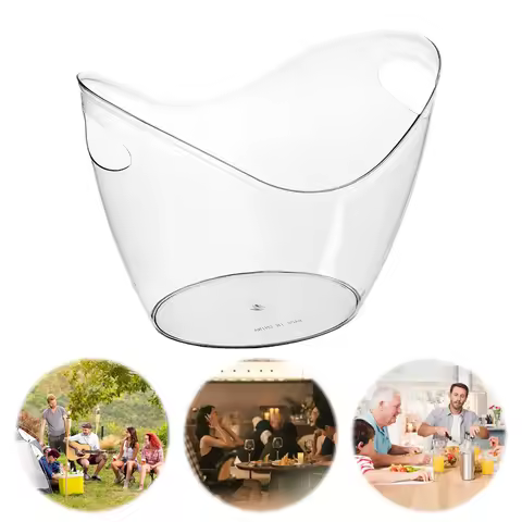 Ice Bucket 3.5Liter Ice Cube Container with Handle Ice Storage Tub for Wine Champagne Beer