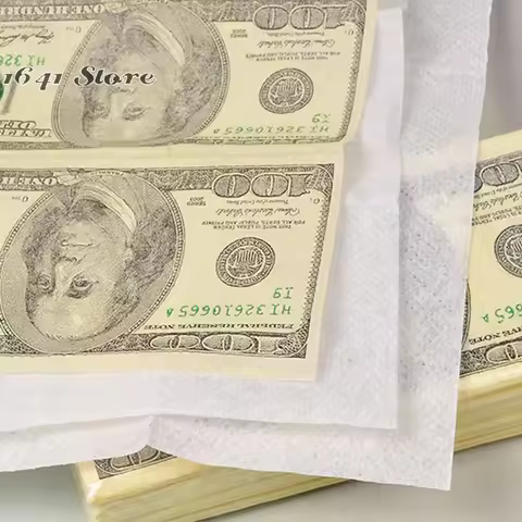 （NEW）9Pcs/Set Creative 100 Dollars Money Napkins Paper Toilet Bath Party Supplies