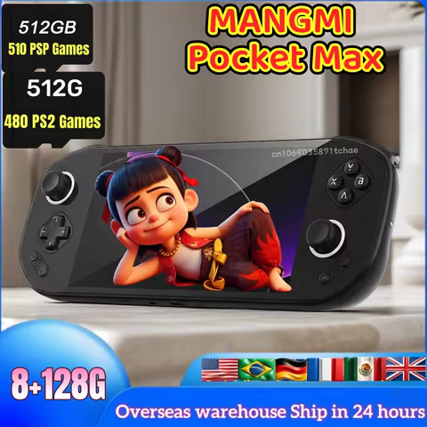MANGMI Pocket Max Handheld Game Console Snapdragon 865 8GB RAM 128GB ROM 7"144Hz OLED 8000mAh Androi