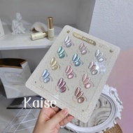เซ็ทสีลูกแก้วกลิตเตอร์ 12 สี Kaise ice transparent cat eye เซตสีเจลทาเล็บ แถมชาร์ตสำเร็จรูป -wenails