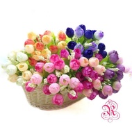 5 Cabang 15 Kuntum Mawar Mini Kuncup 2 cm Tinggi 25 cm Bouquet Artificial Flower Bunga Palsu Buket B