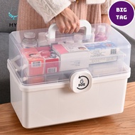 Medical medicine Box Multi-layer Box, many compartments, family medical storage Box with handle 9333