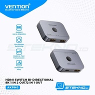 HDMI Switch 2 Port 8K Bi-Directional Aluminum Alloy Gray – Support 4K/8K Ultra HD